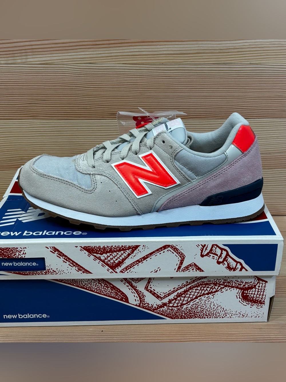 New Balance 696 Women’s 9.5 Gray Coral Pink New 2015 WL696JC6 Sneakers